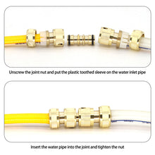 Load image into Gallery viewer, 1pc Garden Brass Hose 2 Way Connector Joiner Coupler Watering Water Pipe Tap Male Water Pipe Repair Extension Joint
