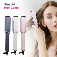 Load image into Gallery viewer, EU/US/UK/AU Plug Negative Ion Hair Straightener Brush 2-in-1 Anti-Damage Ionic Hair Styler Fast Heating Frizz Control Portable for Lazy Girls
