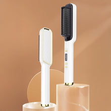 Load image into Gallery viewer, EU/US/UK/AU Plug Negative Ion Hair Straightener Brush 2-in-1 Anti-Damage Ionic Hair Styler Fast Heating Frizz Control Portable for Lazy Girls
