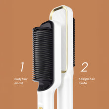 Load image into Gallery viewer, EU/US/UK/AU Plug Negative Ion Hair Straightener Brush 2-in-1 Anti-Damage Ionic Hair Styler Fast Heating Frizz Control Portable for Lazy Girls
