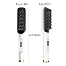 Load image into Gallery viewer, EU/US/UK/AU Plug Negative Ion Hair Straightener Brush 2-in-1 Anti-Damage Ionic Hair Styler Fast Heating Frizz Control Portable for Lazy Girls
