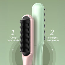 Load image into Gallery viewer, EU/US/UK/AU Plug Negative Ion 2-in-1 Straightening &amp; Curling Comb Shine Enhancing Temperature Frizz Control Lazy Girl Hair Styling Tool
