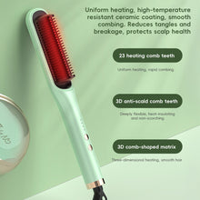 Load image into Gallery viewer, EU/US/UK/AU Plug Negative Ion 2-in-1 Straightening &amp; Curling Comb Shine Enhancing Temperature Frizz Control Lazy Girl Hair Styling Tool
