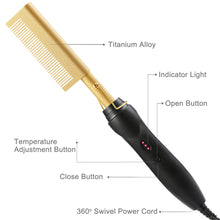 Load image into Gallery viewer, US/EU/UK Plug 2-in-1 Straightening &amp; Curling Comb Fast Heating Hair Brush Frizz Control Salon Quality Beauty Girl Hair Styling Tool
