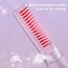 Load image into Gallery viewer, 2-in-1 Mini Travel Hair Styler Wireless USB-C Rechargeable Curling &amp; Straightening LCD Comb Auto Shutoff for Travel Beauty Hair Tool
