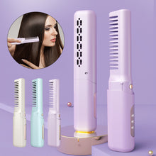 Load image into Gallery viewer, 2-in-1 Mini Travel Hair Styler Wireless USB-C Rechargeable Curling &amp; Straightening LCD Comb Auto Shutoff for Travel Beauty Hair Tool
