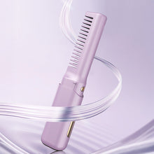 Load image into Gallery viewer, 2-in-1 Mini Travel Hair Styler Wireless USB-C Rechargeable Curling &amp; Straightening LCD Comb Auto Shutoff for Travel Beauty Hair Tool
