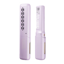Load image into Gallery viewer, 2-in-1 Mini Travel Hair Styler Wireless USB-C Rechargeable Curling &amp; Straightening LCD Comb Auto Shutoff for Travel Beauty Hair Tool
