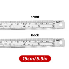 Load image into Gallery viewer, 6/8/12Inch Dual-Read Ruler Dual-Scale Heavy-Duty Precision Professional Drafting Steel Ruler Office Stationery
