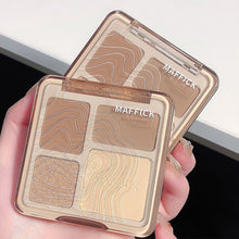 Load image into Gallery viewer, Natural Stereoscopic Face Highlight Shadow Makeup Powder Palette Matte Bronzer Contour Shading Four-color Multifunctional Highlighter Cosmetic
