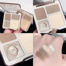 Load image into Gallery viewer, Natural Stereoscopic Face Highlight Shadow Makeup Powder Palette Matte Bronzer Contour Shading Four-color Multifunctional Highlighter Cosmetic
