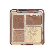Load image into Gallery viewer, Natural Stereoscopic Face Highlight Shadow Makeup Powder Palette Matte Bronzer Contour Shading Four-color Multifunctional Highlighter Cosmetic
