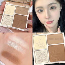 Load image into Gallery viewer, Natural Face Highlight Shadow Makeup Matte Fine Glitter 4-color palette Silhouette Nose Shadow Makeup Palettes Face Brightening
