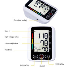 Load image into Gallery viewer, Digital Blood Pressure Monitor Arm Sphygmomanometer Heart Rate Pulse Meters Big Screen Automatic Tonometer with Cuff
