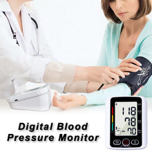 Load image into Gallery viewer, Digital Blood Pressure Monitor Arm Sphygmomanometer Heart Rate Pulse Meters Big Screen Automatic Tonometer with Cuff
