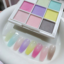 Load image into Gallery viewer, 9 Colors Solid Patting Nail Powders UV Polish Decoration Shimmer Fine Glitter Gradient Matte Pat Pat Manicure Polish Powder
