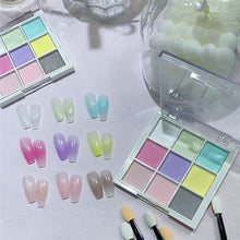 Load image into Gallery viewer, 9 Colors Solid Patting Nail Powders UV Polish Decoration Shimmer Fine Glitter Gradient Matte Pat Pat Manicure Polish Powder
