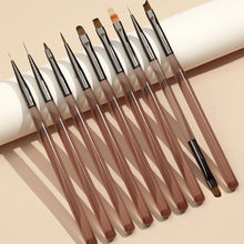 Load image into Gallery viewer, 9Pcs Nail Art Liner Nail Brush Liner DIY Painting Pen Manicure Acrylic Drawing Brush for Nails Tip Display Carving Art Painting Tool
