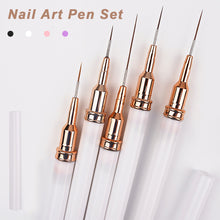Load image into Gallery viewer, 5Pcs Nail Art Liner Nail Brush Liner DIY Painting Pen Manicure Acrylic Drawing Brush for Nails Tip Display Carving Art Painting Tool
