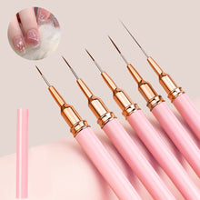 Load image into Gallery viewer, 5Pcs Nail Art Liner Nail Brush Liner DIY Painting Pen Manicure Acrylic Drawing Brush for Nails Tip Display Carving Art Painting Tool
