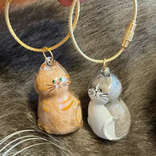Load image into Gallery viewer, 1/6pcs Kawaii Cat Hair Storage Box Transparent Pet Hair Keepsake Pendant for Pet Memorial Healing Pendant Cat Lover Keyring Accessory
