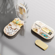 Load image into Gallery viewer, Pill Storage Box with Pill Cutter Portable Pill Organizer Health Care Travel Pill Case Eco-Friendly for Medicine Pocket-Size Vitamin Storage Box
