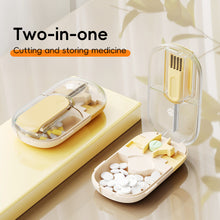 Load image into Gallery viewer, Pill Storage Box with Pill Cutter Portable Pill Organizer Health Care Travel Pill Case Eco-Friendly for Medicine Pocket-Size Vitamin Storage Box
