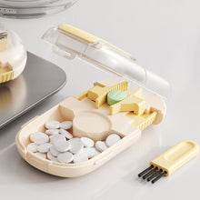 Load image into Gallery viewer, Pill Storage Box with Pill Cutter Portable Pill Organizer Health Care Travel Pill Case Eco-Friendly for Medicine Pocket-Size Vitamin Storage Box
