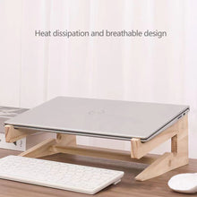 Load image into Gallery viewer, Universal Wooden Laptop Holder Detachable Base Stand Computer Cooling Bracket Suitable For Notebook Laptop Tablet 10-17 Inchs
