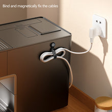 Load image into Gallery viewer, 6/1Pcs Magnetic Cable Management Ties Wire Organizer 11cm Cable Holder Adjustable Hook &amp; Loop Organizer Straps for Home
