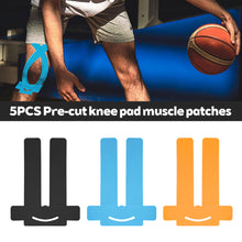 Load image into Gallery viewer, 5PCS Pre-Cut Sports Knee Muscle Patches With Adhesive Backing Elastic Compression Support Bandage For Marathon
