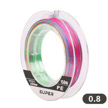 Load image into Gallery viewer, 1Roll 150M Strong PE 8-Strand Braided Colorful Fishing Line Saltwater Long Cast Lure Fishing Line
