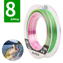 Load image into Gallery viewer, 1Roll 150M Strong PE 8-Strand Braided Colorful Fishing Line Saltwater Long Cast Lure Fishing Line
