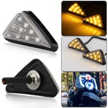 Load image into Gallery viewer, 2Pcs Motorcycle Turn Signal Lights Triangle Indicator Blinker Side Lights Motorbikes Yellow For Kawasaki Yamaha Honda Suzuki
