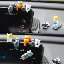 Load image into Gallery viewer, Car Center Console Small Cute Cat Doll Decoration Resin Ornament Rearview Mirror Decoration Auto Interior Accessories
