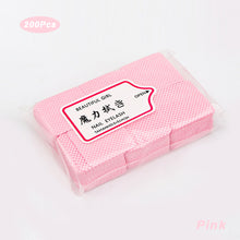 Load image into Gallery viewer, 200pcs/Pack Lint-free Nail Polish Remover Non-Woven Cotton Wipes Paper Cleaner Paper Pad Nails Polish Art Cleaning Manicure Tools
