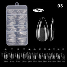 Load image into Gallery viewer, 120Pcs Full Cover Soft Gel Almond Nail Tips Acrylic Half Matte French False Nail Extension Tips Nail Salon Extension Press on Nail
