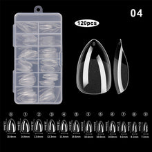 Load image into Gallery viewer, 120Pcs Full Cover Soft Gel Almond Nail Tips Acrylic Half Matte French False Nail Extension Tips Nail Salon Extension Press on Nail
