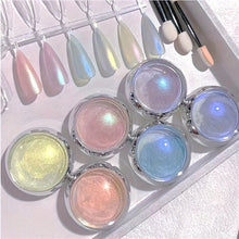 Load image into Gallery viewer, 6pcs Shimmering Aurora Nail Powder Mirror Glitter Nail Art Chameleon Gel Polish Manicure Polish Powder
