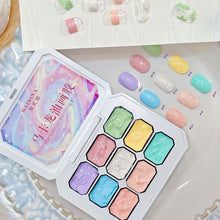 Load image into Gallery viewer, 9-Color Macaron Gypsum Painting Nail Polish Patting Glue Smudge Canned High Saturation Popular Semi-Solid Nail Polish Glue Nail
