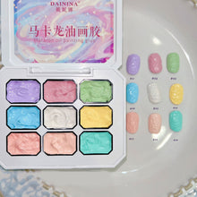 Load image into Gallery viewer, 9-Color Macaron Gypsum Painting Nail Polish Patting Glue Smudge Canned High Saturation Popular Semi-Solid Nail Polish Glue Nail
