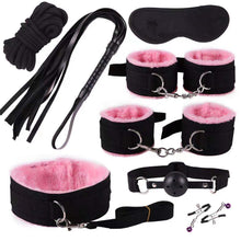 Load image into Gallery viewer, 8/10Pcs BDSM Kits Sex Bondage Set Handcuffs Gag Whip Nipple Clamps Erotic Sex Toys for Women Couples Adult Sexy Game
