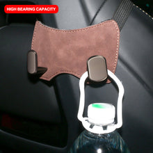 Load image into Gallery viewer, Car Suede Leather Hook Sports Seat Back with Dual Hooks Integrated Vehicle Hook for Car Storage Metal Hook
