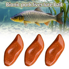 Load image into Gallery viewer, 12PCS/Pack Bionic Pork Liver Lure TPE Active Blood Block Bait For Predatory Fish Black Pit Sinking Salted And Scented Bait Fishing Gear
