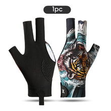 Load image into Gallery viewer, 1PC Printed Style Three-Fingered Billiards Gloves For Left Hand Anti-Slip Silk Breathable Snooker Gloves Self-Adhesive Self-Adhesive Cloth Fixed Billiards Supplies

