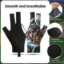 Load image into Gallery viewer, 1PC Printed Style Three-Fingered Billiards Gloves For Left Hand Anti-Slip Silk Breathable Snooker Gloves Self-Adhesive Self-Adhesive Cloth Fixed Billiards Supplies
