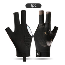 Load image into Gallery viewer, 1PC Printed Style Three-Fingered Billiards Gloves For Left Hand Anti-Slip Silk Breathable Snooker Gloves Self-Adhesive Self-Adhesive Cloth Fixed Billiards Supplies
