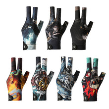 Load image into Gallery viewer, 1PC Printed Style Three-Fingered Billiards Gloves For Left Hand Anti-Slip Silk Breathable Snooker Gloves Self-Adhesive Self-Adhesive Cloth Fixed Billiards Supplies
