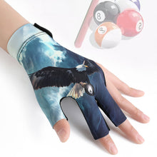 Load image into Gallery viewer, 1PC Printed Style Three-Fingered Billiards Gloves For Left Hand Anti-Slip Silk Breathable Snooker Gloves Self-Adhesive Self-Adhesive Cloth Fixed Billiards Supplies

