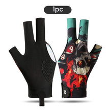 Load image into Gallery viewer, 1PC Printed Style Three-Fingered Billiards Gloves For Left Hand Anti-Slip Silk Breathable Snooker Gloves Self-Adhesive Self-Adhesive Cloth Fixed Billiards Supplies
